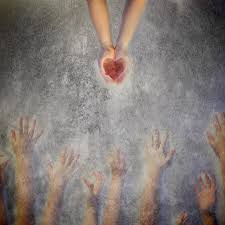 Hand giving out love image